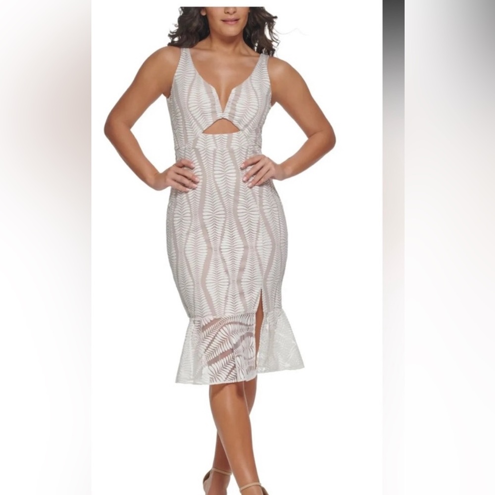 Guess Embroided Dress with Front Cut Out